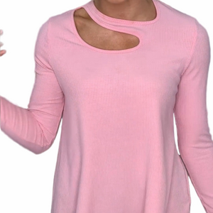 Filly Flair White Birch Pink Cutout Top Size Medium